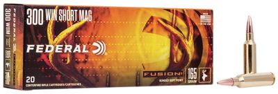 Federal Fusion .300 Win Short Mag 165-Grain Bonded Soft Point Rifle Ammunition, 20 Rounds