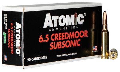 Atomic Ammunition Subsonic 6.5 Creedmoor 130-Grain Sierra MatchKing BTHP Rifle Ammunition, 20 Rounds