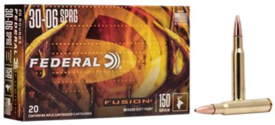 Federal Fusion .30-06 Springfield 150-Grain Bonded Soft Point Rifle Ammunition, 20 Rounds