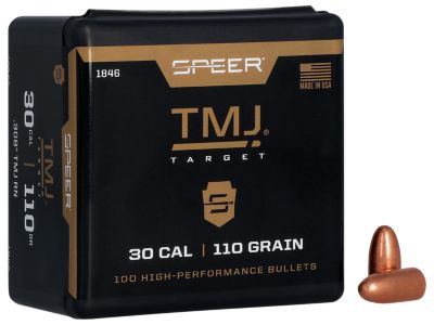 Speer Ammo .30 Caliber 110-Grain Total Metal Jacket Round Nose Reloading Rifle Bullets, 100 Rounds
