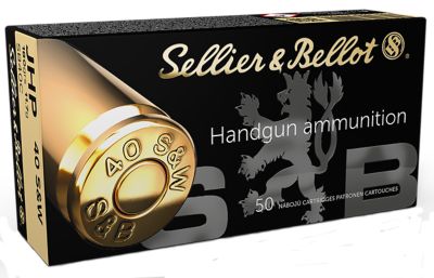 Sellier & Bellot .40 S&W 180-Grain Jacketed Hollow Point Handgun Ammunition, 50 Rounds