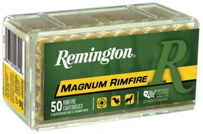 Remington Ammunition Magnum Rimfire .22 WMR 40-Grain Jacketed Hollow Point Rimfire Ammunition, 50-Rounds