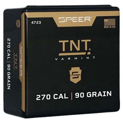 Speer Ammo TNT .270 Win 90-Grain Jacketed Hollow Point Reloading Rifle Bullets, 650 Rounds