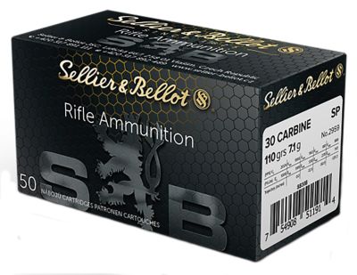 Sellier & Bellot .30 Carbine 110-Grain Soft Point Rifle Ammunition, 50 Rounds