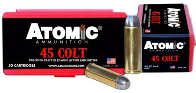 Atomic Ammunition Cowboy Action .45 Colt 200-Grain Lead Round Nose Flat Point Handgun Ammunition, 50 Rounds