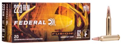 Federal Fusion .223 Remington 62-Grain Bonded Soft Point Rifle Ammunition, 20 Rounds