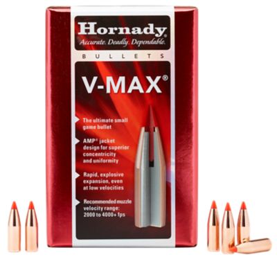 Hornady 6mm 65-Grain V-Max Reloading Rifle Bullets, 100 Rounds