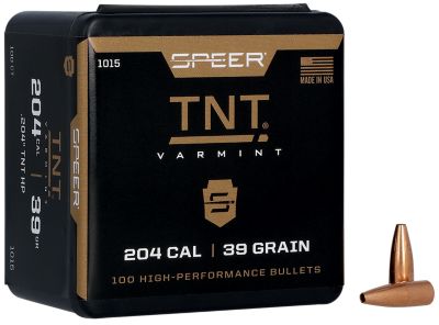 Speer Ammo TNT .204 Caliber 39-Grain TNT Hollow Point Reloading Rifle Bullets, 100 Rounds