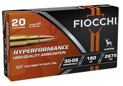 Fiocchi Hyperformance .30-06 Springfield 180-Grain Super Shock Tip Rifle Ammunition, 20 Rounds