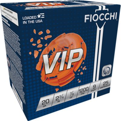 Fiocchi 20-Gauge Exacta Target VIP 9-Shot Shotgun Shells, 2.75 in., 7/8 oz., 25 Rounds