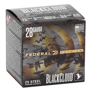 Federal 28-Gauge Black Cloud FS 4-Shot Shotgun Shells, 3 in., 3/4 oz., 25 Rounds