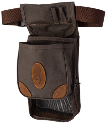 Browning Lona Deluxe Shell Pouch, Belt Mount, Adjustable, Flint, Canvas/Leather