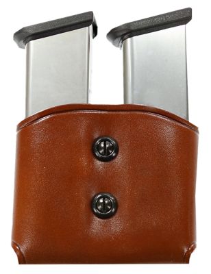 Galco DMC Double Mag Carrier for Single Stack/Sig P220/1911, 45 ACP, Belt Loop, Belts 1.50-1.75 in., Tan, Leather