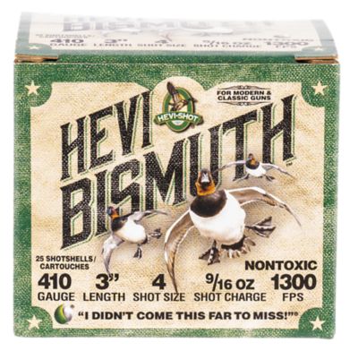HEVI-Shot .410-Bore HEVI-Bismuth Non-Toxic 4-Shot Shotgun Shells, 3 in., 9/16 oz., 25 Rounds