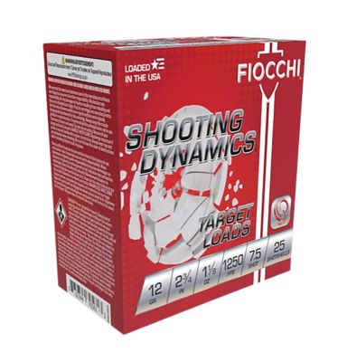 Fiocchi 12-Gauge Shooting Dynamics 7.5-Shot Shotgun Shells, 2.75 in., 1-1/8 oz., 25 Rounds