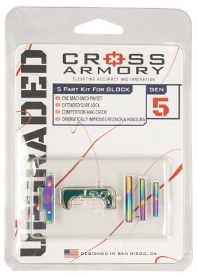 Cross Armory 3 Piece Upgrade Kit for Glock Gen5, Rainbow, Aluminum