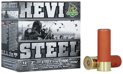 HEVI-Shot 12-Gauge HEVI-Steel 2-Shot Shotgun Shells, 3 in., 1-1/4 oz., 25 Rounds