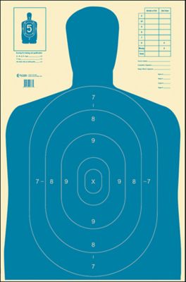 Action Target Qualification Economy Silhouette Paper Hanging Shooting Targets, 23 in. x 35 in., Blue/White, 100-Pack