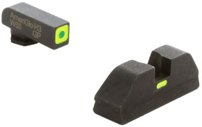 AmeriGlo CAP Sight Set for Glock, Green Tritium LumiGreen Outline Front, LumiGreen Bar Rear, GL615