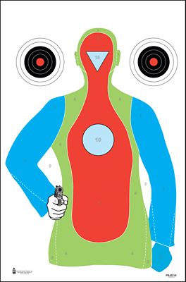 Action Target Qualification High-Visibility Fluorescent Silhouette Paper Shooting Targets, 23 in. x 35 in., Multicolor, 100-Pack