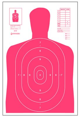 Action Target Qualification High-Visibility Fluorescent Silhouette Paper Shooting Targets, 23 in. x 35 in., Red/White, 100-Pack