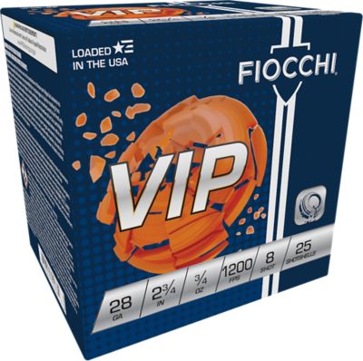 Fiocchi 28-Gauge Exacta Target VIP 8-Shot Shotgun Shells, 2.75 in., 3/4 oz., 25 Rounds