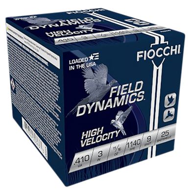Fiocchi .410-Bore Field Dynamics High Velocity 9-Shot Shotgun Shells, 3 in., 11/16 oz., 25 Rounds