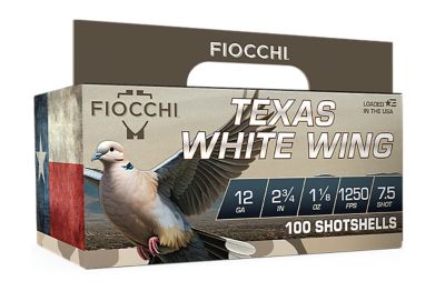 Fiocchi 12-Gauge Texas White Wing Shotgun Shells, 2.75 in., 1-1/8 oz., 100 Rounds