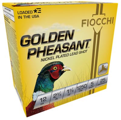Fiocchi 12-Gauge Golden Pheasant Extrema 5-Shot Shotgun Shells, 2.75 in., 1-3/8 oz., 25 Rounds, 12GP5