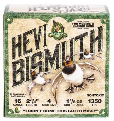 HEVI-Shot 16-Gauge HEVI-Bismuth Non-Toxic 4-Shot Shotgun Shells, 2.75 in., 1-1/8 oz., 25 Rounds