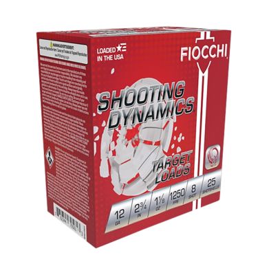 Fiocchi 12-Gauge Shooting Dynamics 8-Shot Shotgun Shells, 2.75 in., 1-1/8 oz., 25 Rounds