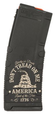 Black Rain 30 Round 223 Rem/5.56 NATO Magazine for AR-15, Don't Tread On Me Engraving, Platform