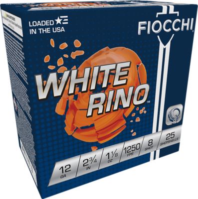 Fiocchi 12-Gauge Exacta Target White Rino Target 8-Shot Shotgun Shells, 2.75 in., 1-1/8 oz., 25 Rounds
