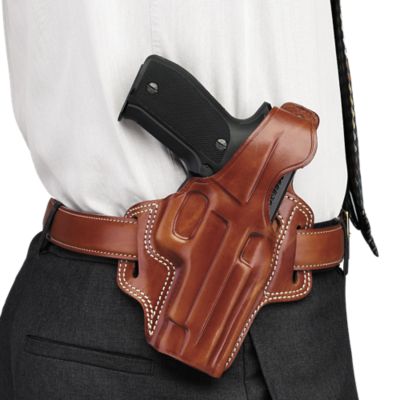 Galco Fletch OWB Holster for Ruger GP100, S&W L Frame, Right Hand, Tan, Leather