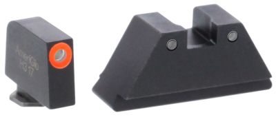 AmeriGlo Optic Compatible Sight Set for Glock, XL Tall, Green Tritium Orange Outline Front, Green Tritium Black Outline Rear