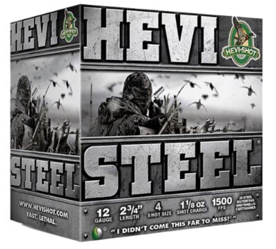 HEVI-Shot 12-Gauge HEVI-Steel 4-Shot Shotgun Shells, 2.75 in., 1-1/8 oz., 25 Rounds