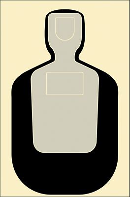 Action Target Qualification Standard Silhouette Paper Hanging Shooting Targets, 24 in. x 45 in., Black/Gray/White, 100-Pack