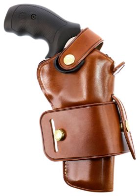 Galco Wheelgunner 2.0 OWB Holster for S&W L Frame/Ruger Security-Six, 4 in. Barrel, Ambidextrous, Tan, Leather