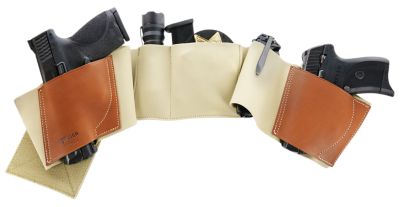 Galco UnderWraps 2.0 Handgun Belly Band, Medium, Khaki, Leather/Nylon