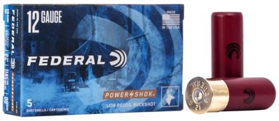 Federal 12-Gauge Power-Shok Low Recoil 9-Pellet Buckshot Shotgun Shells, 00, 2.75 in., 1-3/16 oz., 5 Rounds, H13200