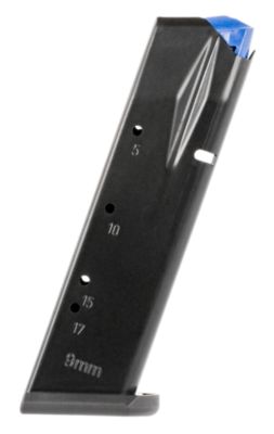 CZ 17 Round 9mm Luger Magazine for CZ Shadow 2/75 SP-01, Black, Steel
