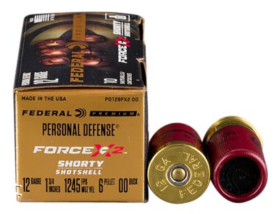 Federal 12-Gauge Premium Force X2 6-Pellet Buckshot Shotgun Shells, 00, 1.75 in., 10 Rounds