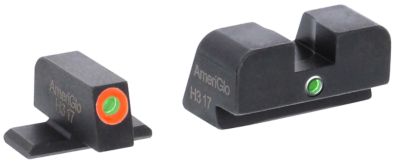 AmeriGlo i-Dot Sight Set for SIG Sauer, Green Tritium Orange Outline Front, Green Tritium Rear