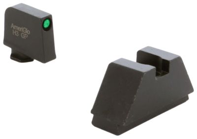 AmeriGlo Optic Compatible Sight Set for Glock, 2XL Tall, Green Tritium Black Outline Front, Black Rear