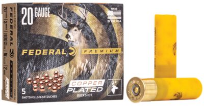 Federal 20-Gauge Premium Magnum 18-Pellet Buckshot Shotgun Shells, #2, 3 in., 1-1/4 oz., 5 Rounds