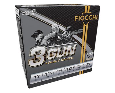 Fiocchi 12-Gauge 3-Gun Match Legacy Series 7.5-Shot Shotgun Shells, 2.75 in., 1-1/8 oz., 25 Rounds