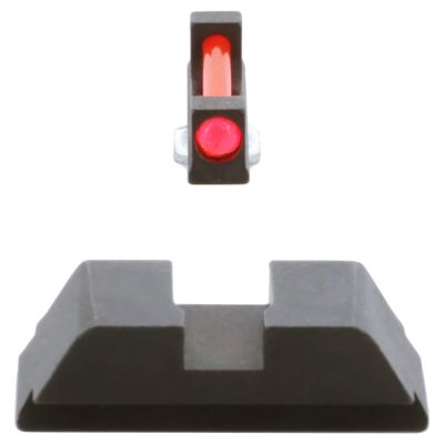 AmeriGlo Range Series Sight Set for Glock, Red Fiber Optic Front, Black Rear