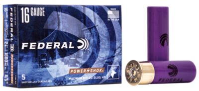 Federal 16-Gauge Power-Shok Rifled Shotgun Slugs, 2.75 in., 7/8 oz., 5 Rounds