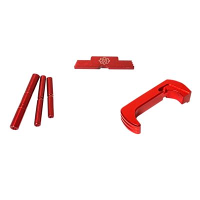 Cross Armory 3 Piece Kit for Glock 26 Gen5/34 Gen5/17 Gen5/19 Gen5, Extended, Red Anodized, Aluminum/Steel
