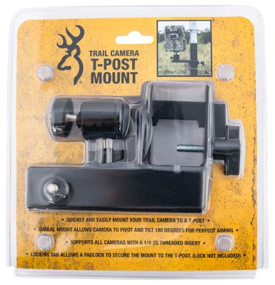 Browning Trail Cameras T-Post Mount for Browning Trail Cameras, Black, Powder Coated, Steel